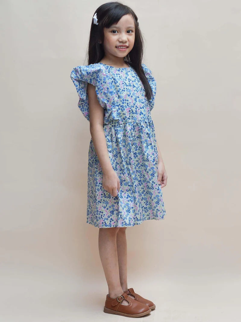 Cottage Flower Puff Sleeve Dress