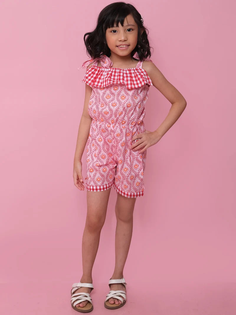 Woodblock Flower Josie Playsuit