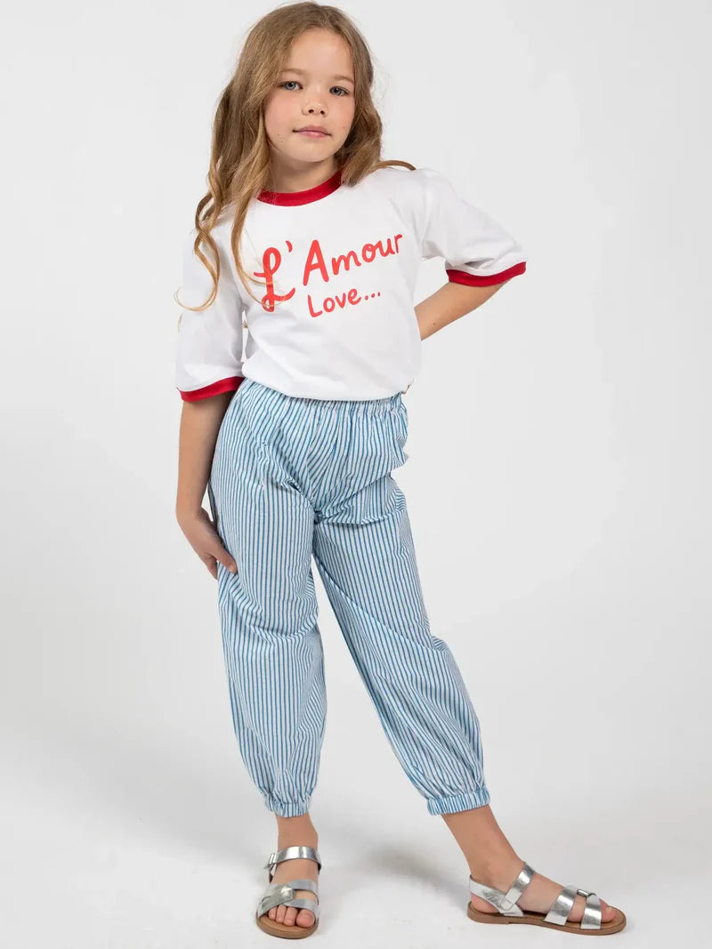 Blue Stripe Balloon Pants
