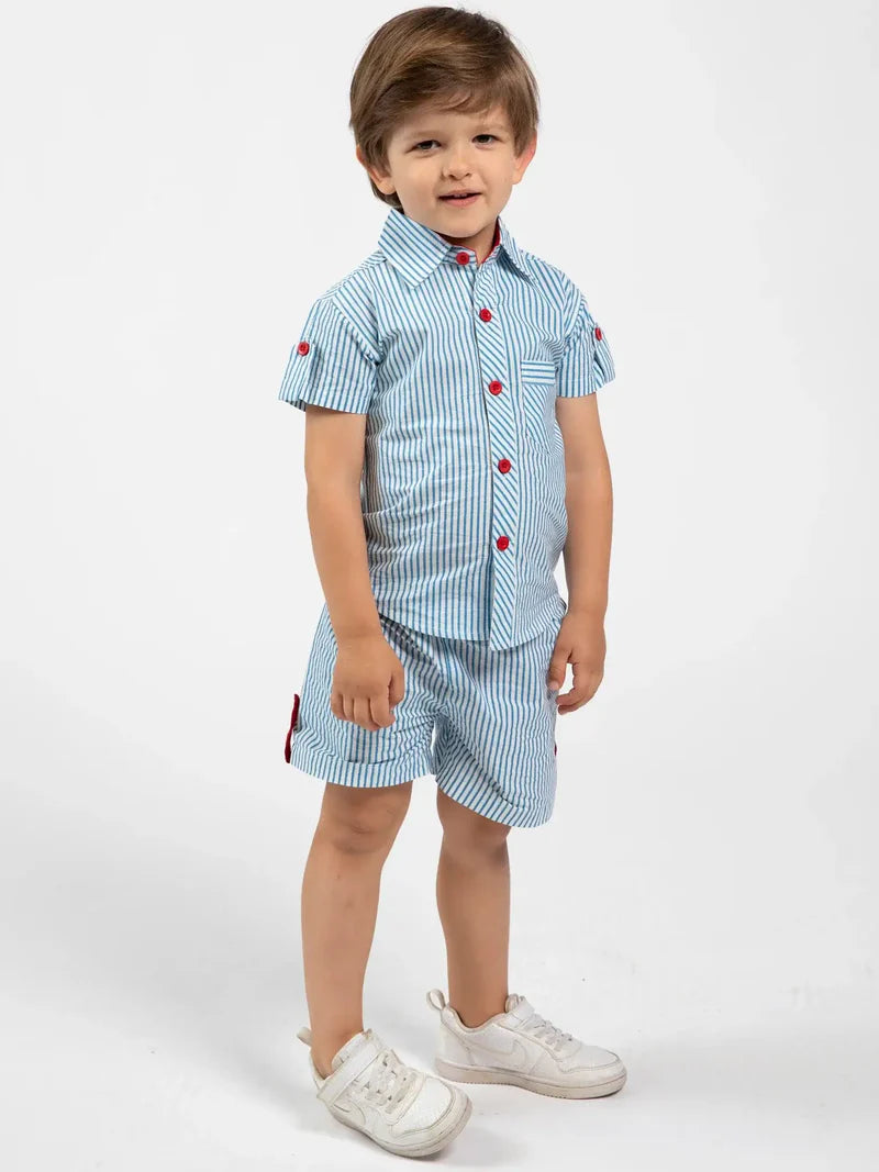 Boys Blue Stripe Set