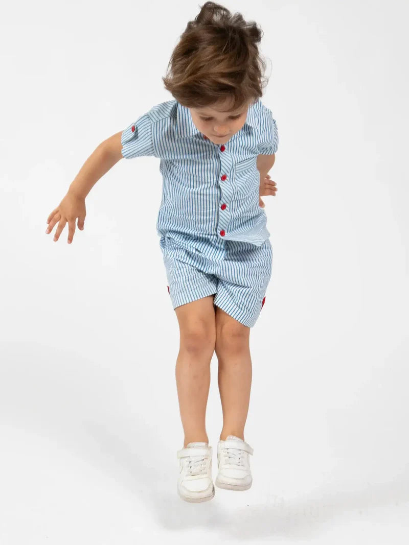 Boys Blue Stripe Set