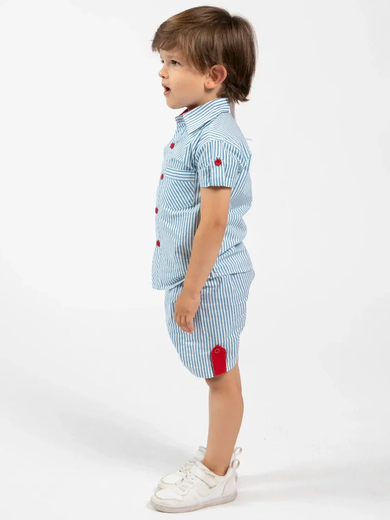 Boys Blue Stripe Set