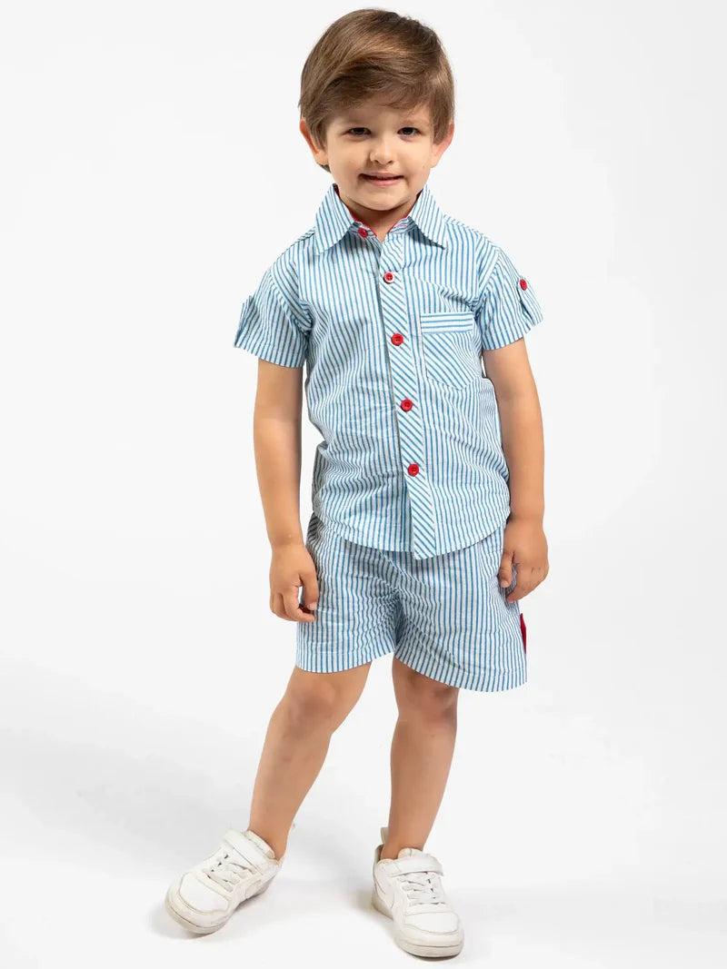 Boys Blue Stripe Set