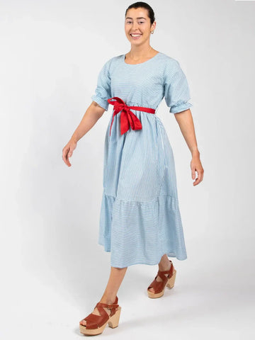 Women's Blue Stripe Maxi Dress