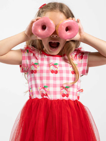Cherry Gingham Tutu Dress