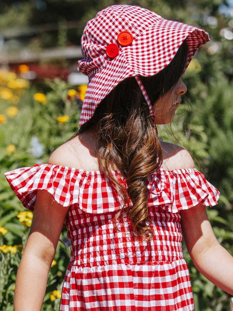 Red Gingham Baby Hat