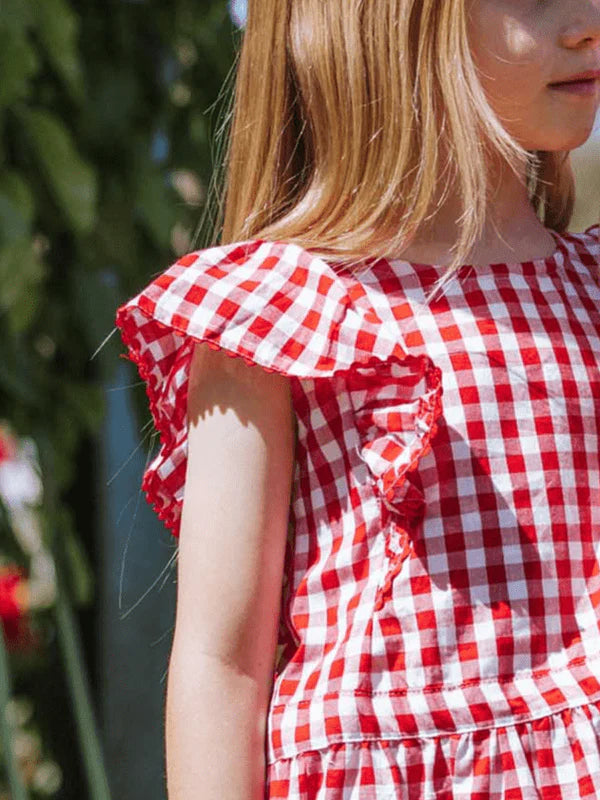 Red Gingham Lacy Dress