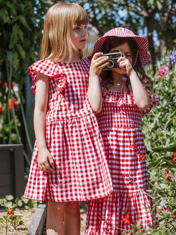 Red Gingham Lacy Dress