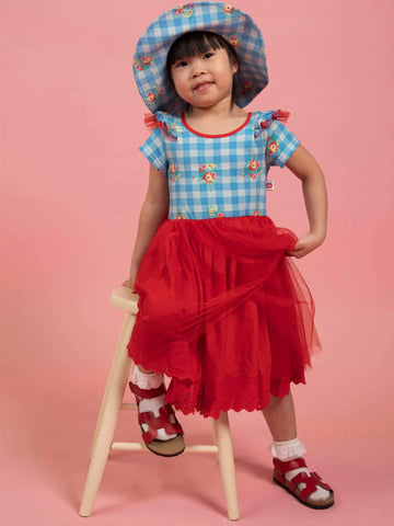 Floral Gingham Tutu Dress