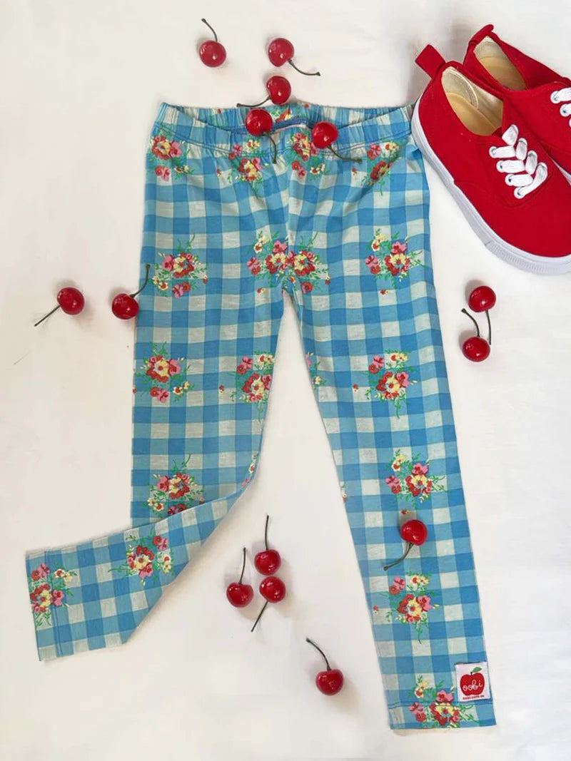 Floral Gingham Jersey Leggings