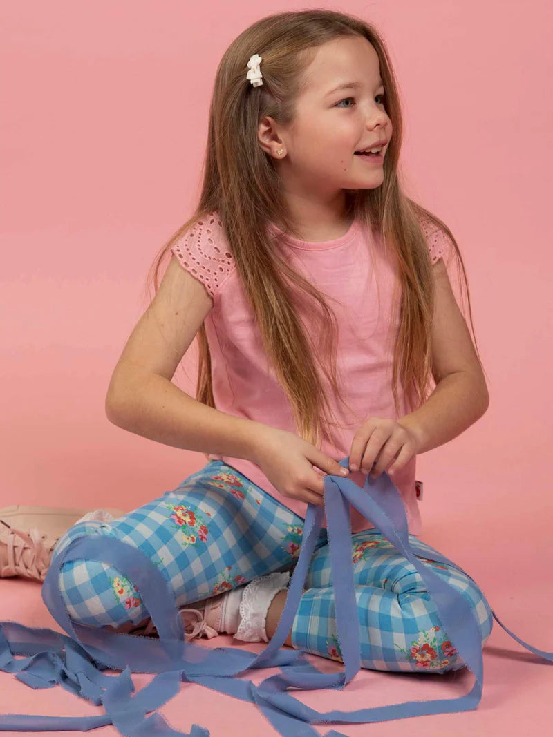 Floral Gingham Jersey Leggings