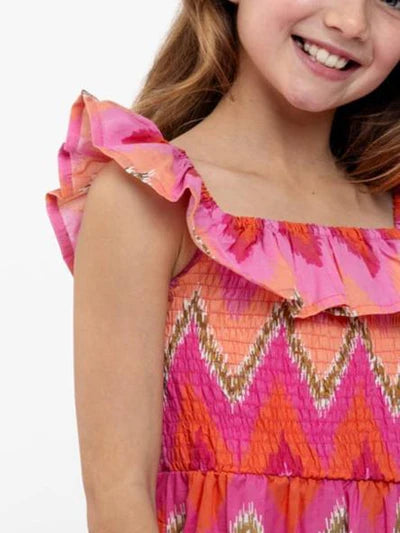 Golden Ikat Garden Party Dress