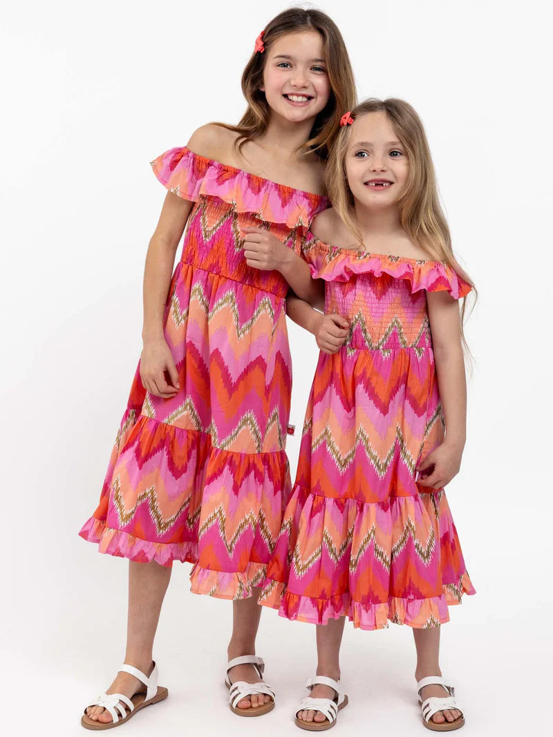 Golden Ikat Garden Party Dress