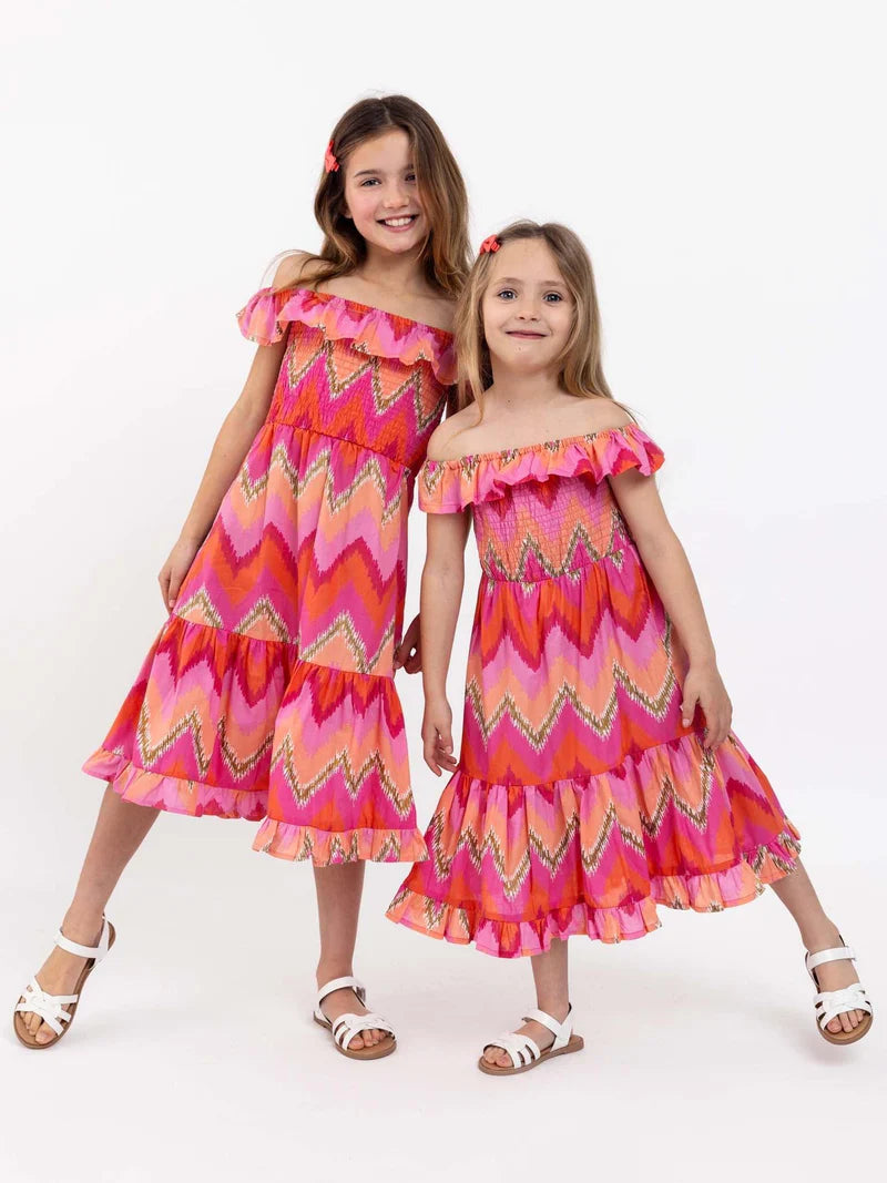 Golden Ikat Garden Party Dress