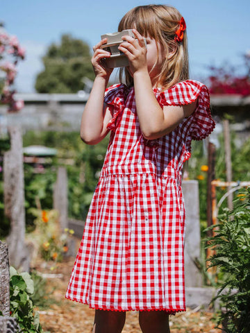Red Gingham Lacy Dress