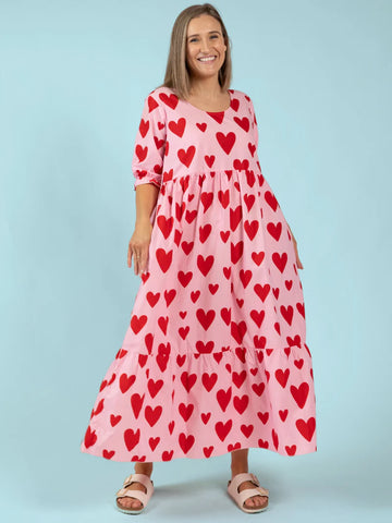 Women's Big Heart Maxi Dress