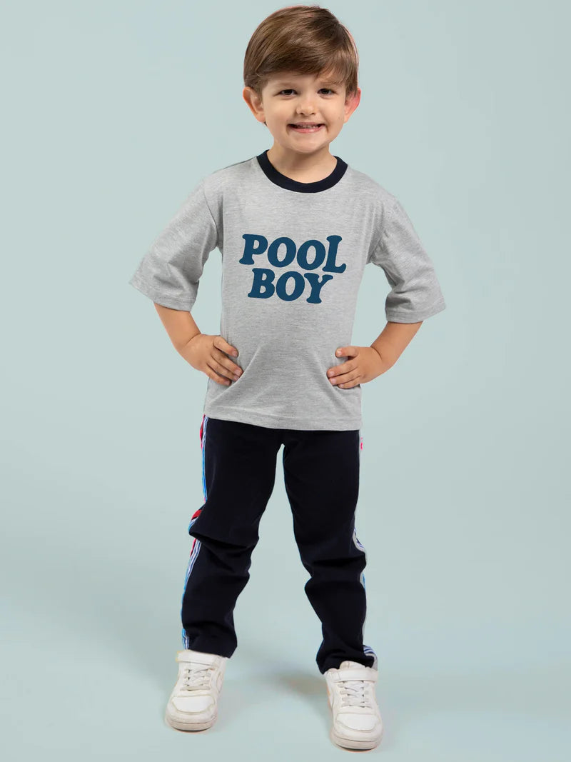 Pool Boy Tee with Navy Binding