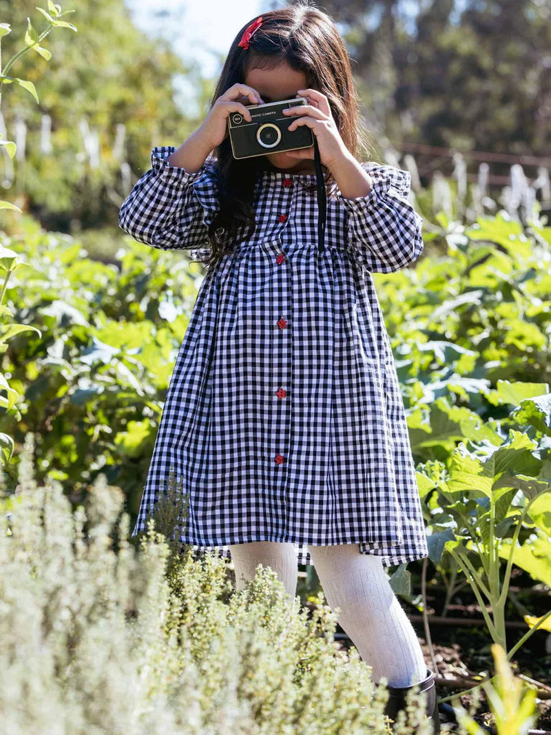 Black Gingham Mathilda Dress
