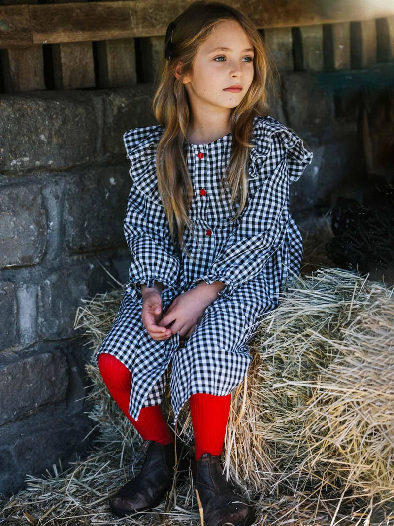 Black Gingham Mathilda Dress