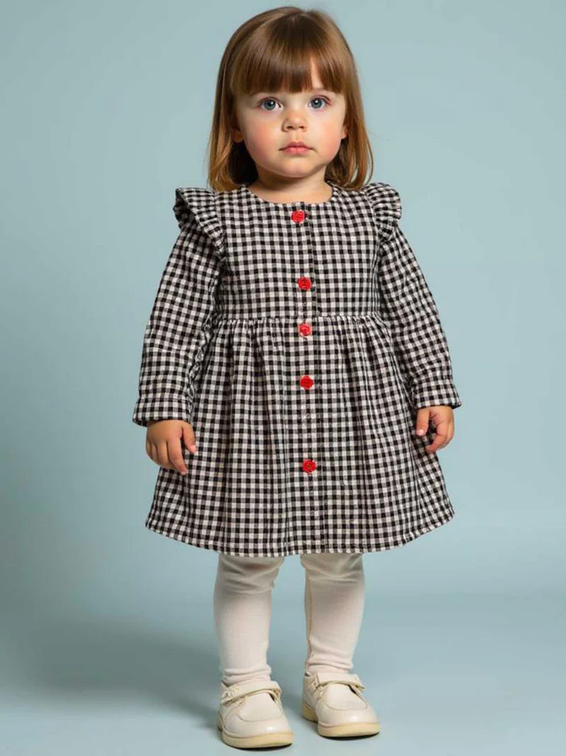Black Gingham Mathilda Dress