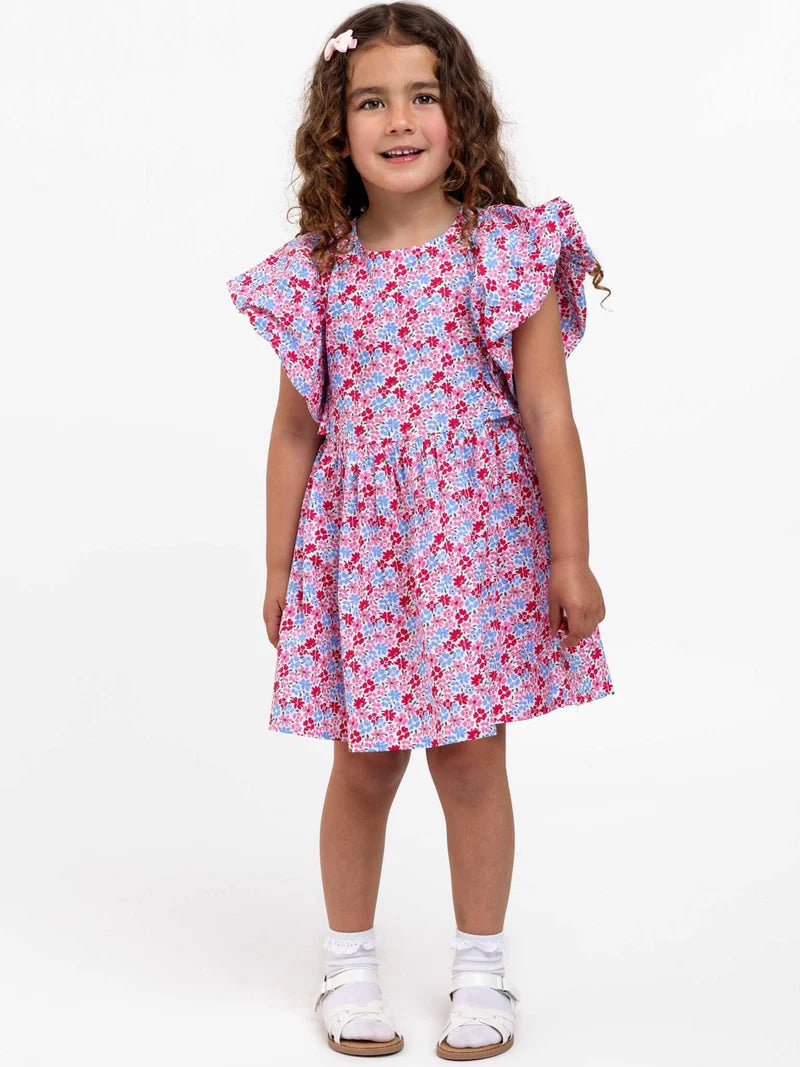 Cottage Flower Puff Sleeve Dress