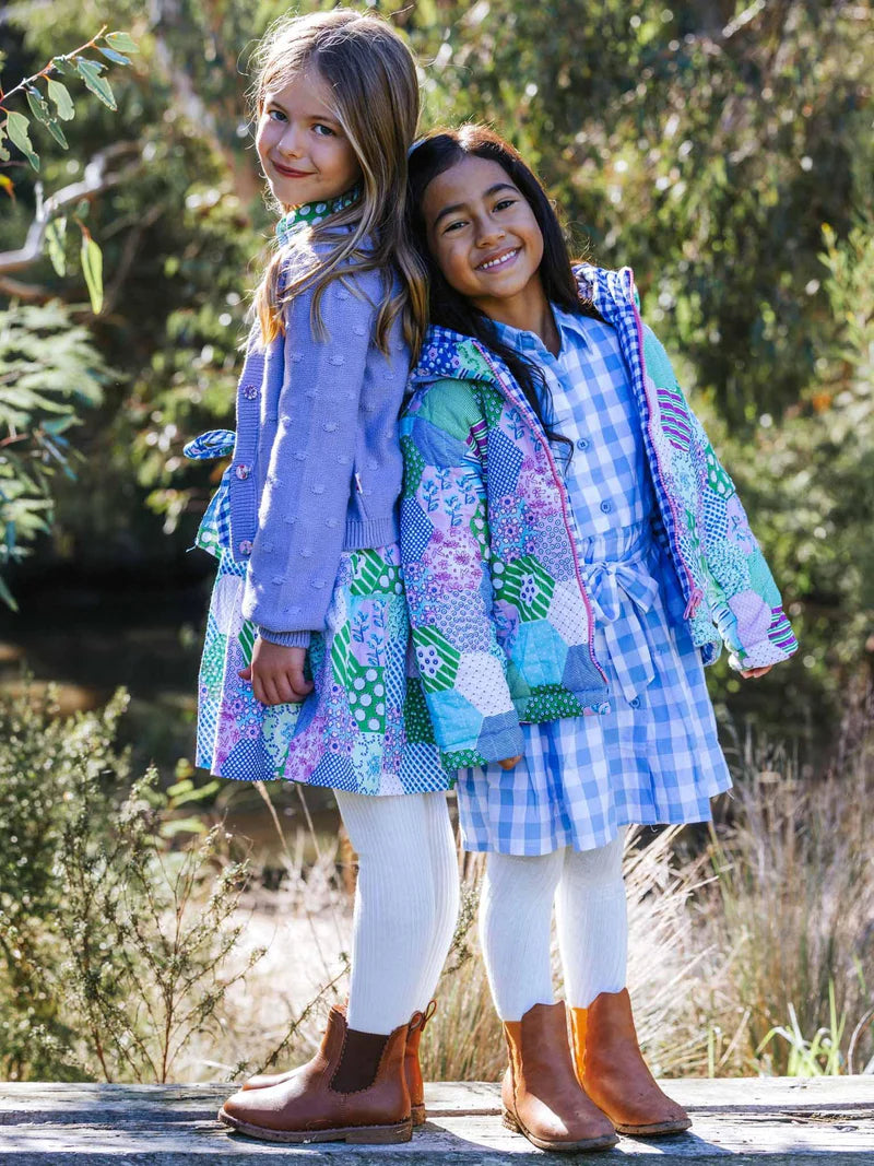 Blue Gingham Shirt Dress