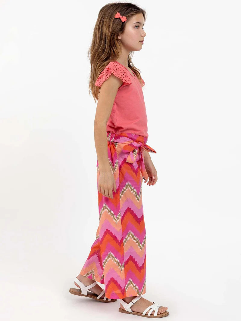 Golden Ikat Wide-Leg Pants
