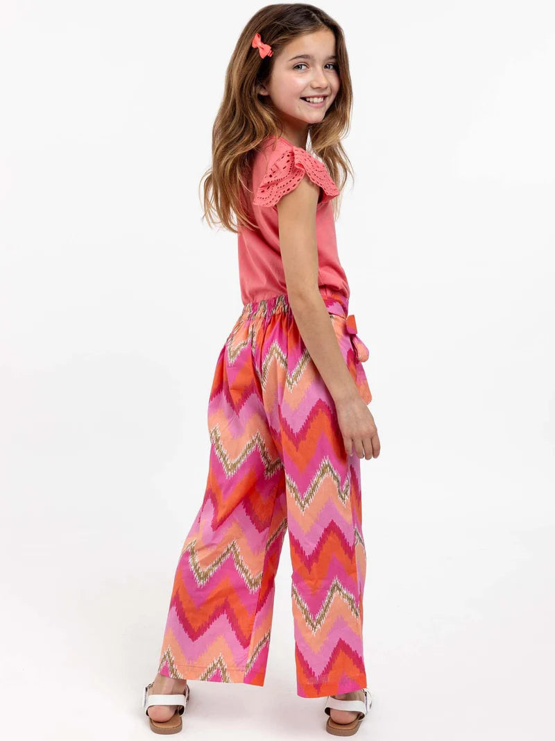 Golden Ikat Wide-Leg Pants