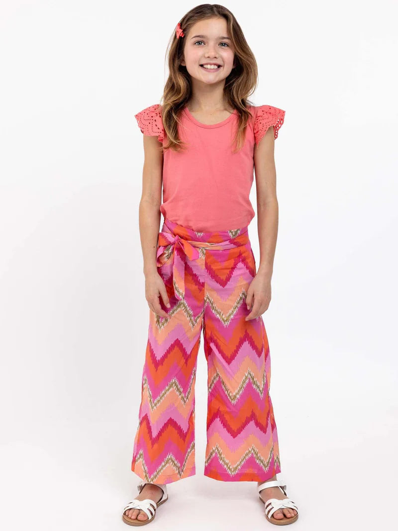 Golden Ikat Wide-Leg Pants