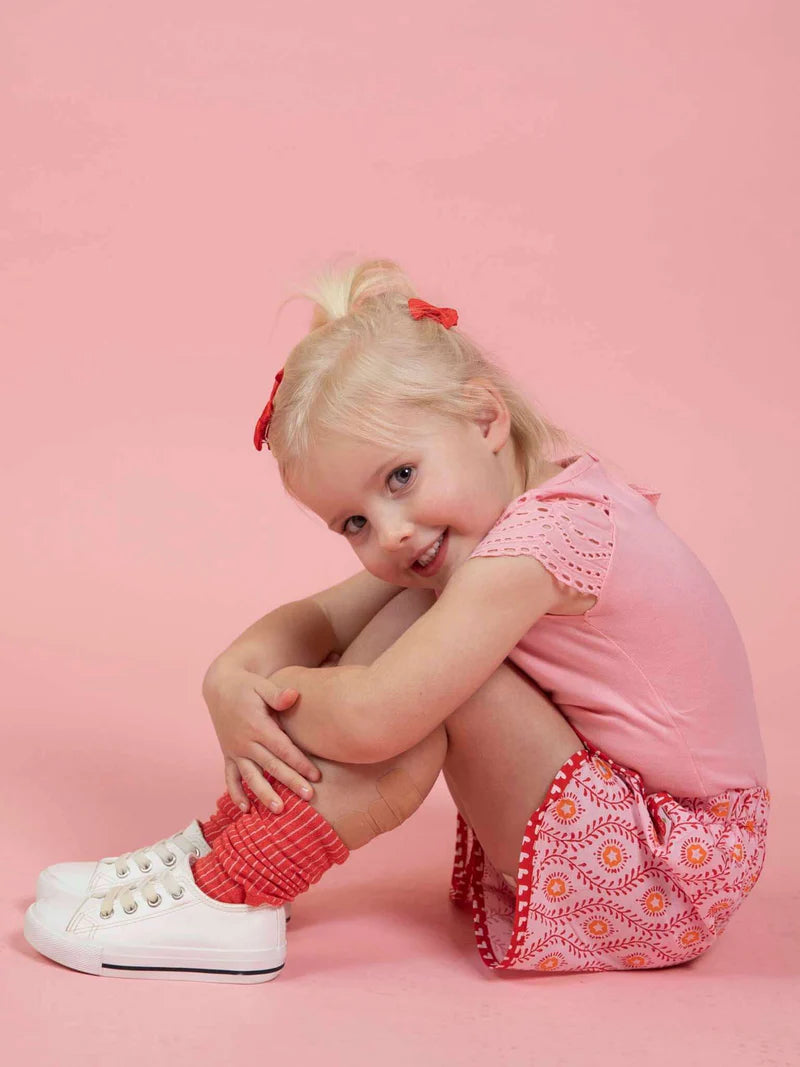 Woodblock Flower Curved Shorts